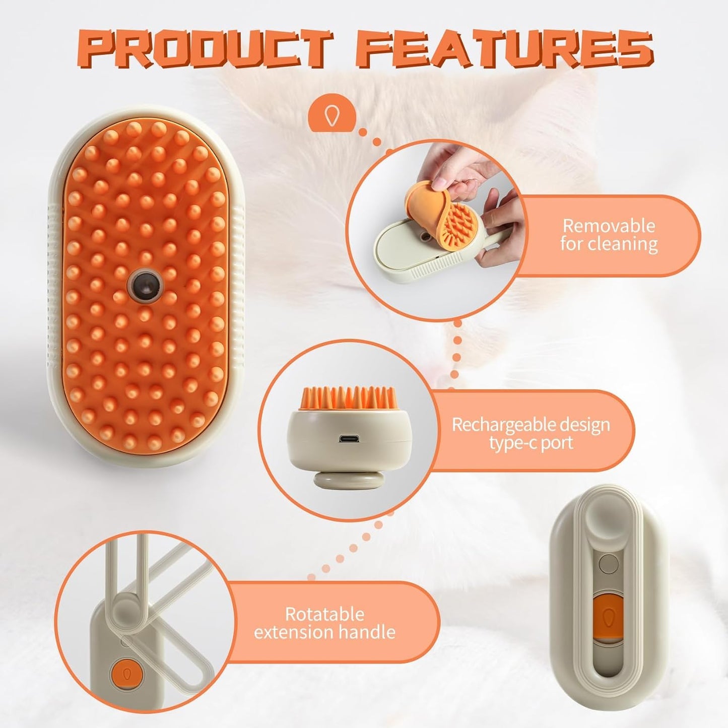 Pawfectlyy™ Steam Pet Brush